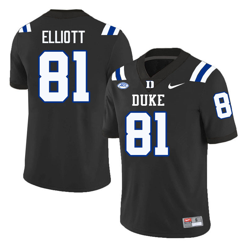 Duke Blue Devils #81 Brett Elliott College Football Jersey Stitched-Black